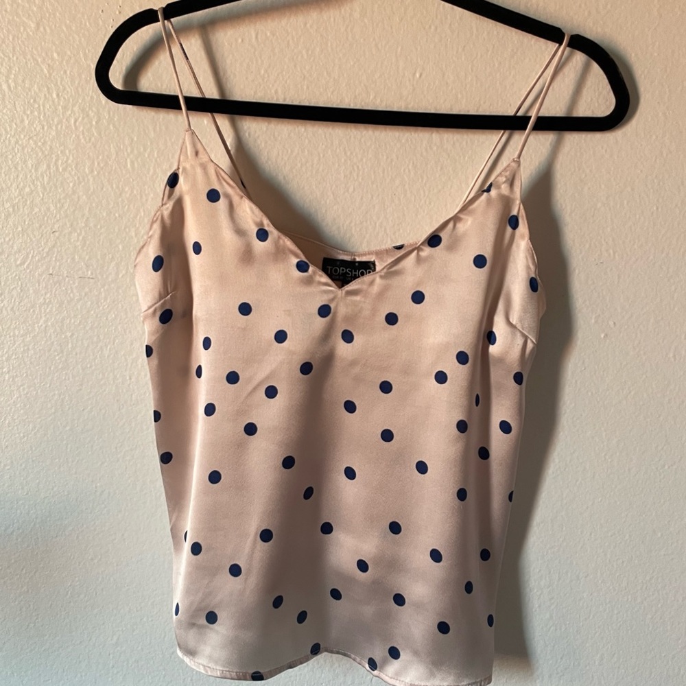 Topshop Pink Polkadot Top